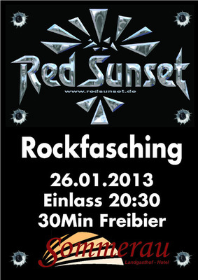 Party Flyer: Rockfasching mit RED SUNSET im Landhaus Sommerau am 26.01.2013 in Buchenberg