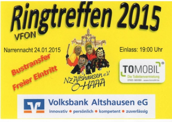 Party Flyer: Ringtreffen VFON 2015 in Altshausen am 24.01.2015 in Altshausen