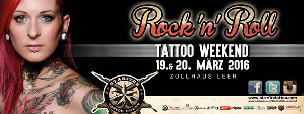 Party Flyer: Rockn Roll Tattoo Weekend am 20.03.2016 in Leer