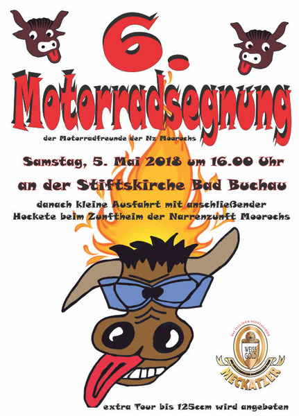 Party Flyer: Motorrad-Segnung am 05.05.2018 in Bad Buchau