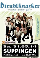 DIRNDLKNACKER - Frhlingsfest Suppingen vom 29.05. - 01.06.14 am Samstag, 31.05.2014